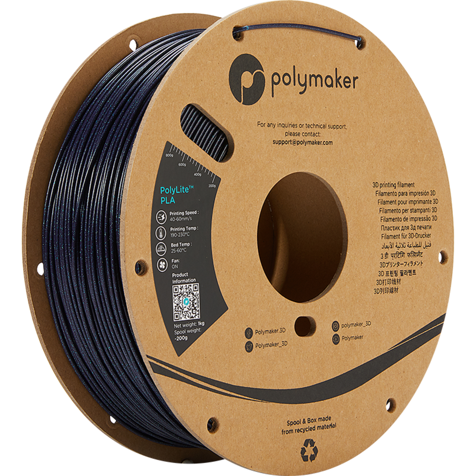 Polymaker Polylite PLA Galaxy - Bleu foncé - 1,75 mm