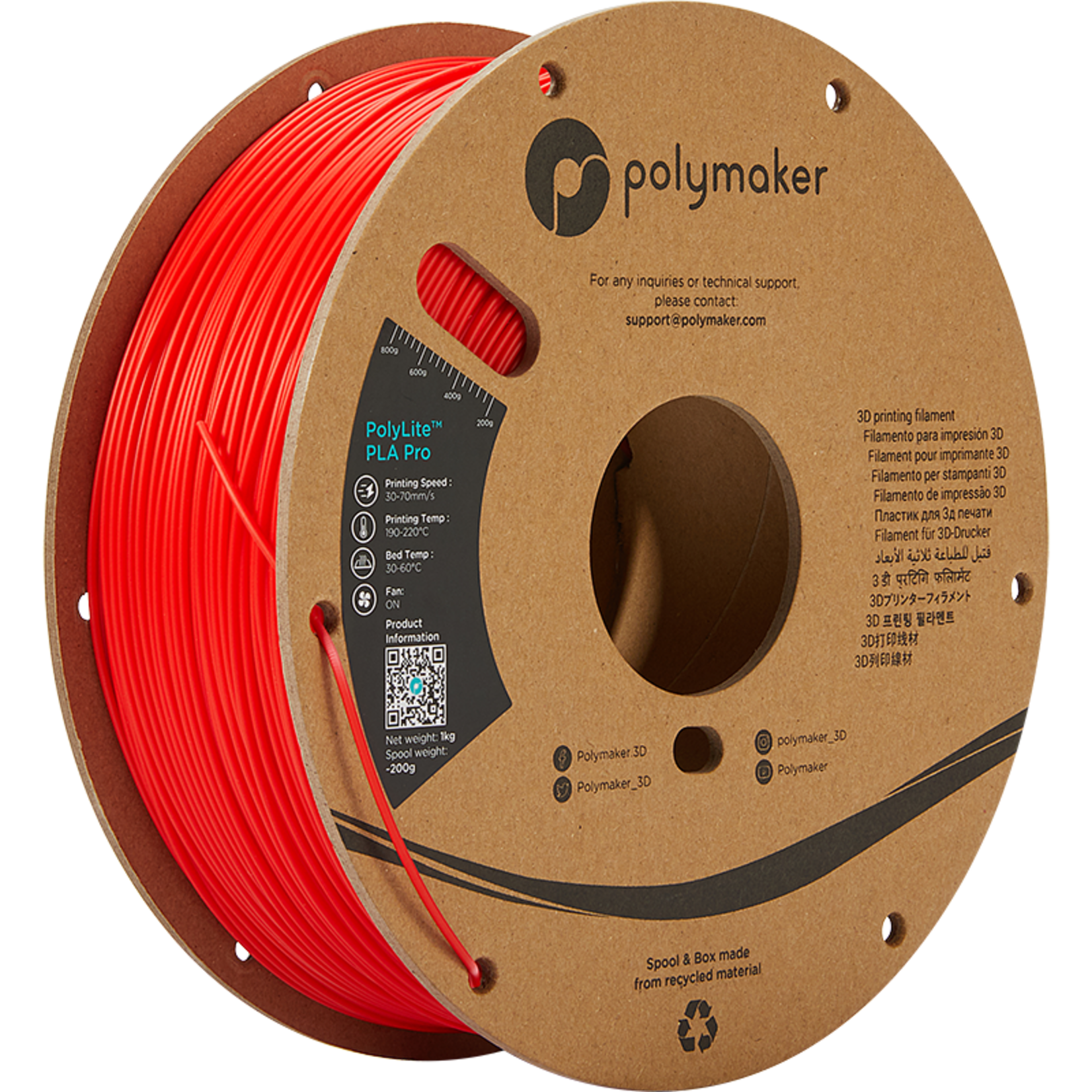 Polymaker Polylite PLA Pro - Rood - 1,75 mm