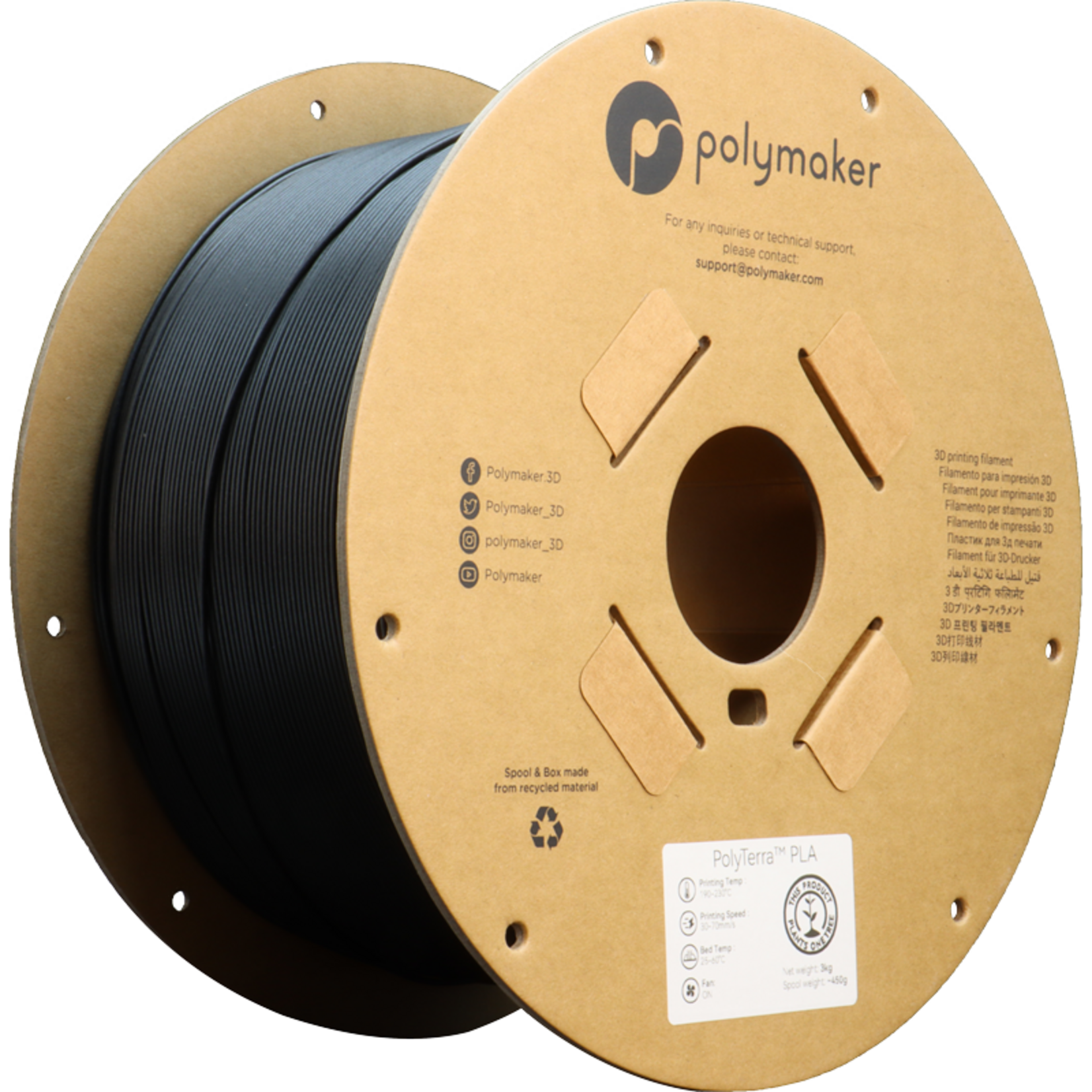 Polymaker Polyterra PLA Charcoal Black 3 kg