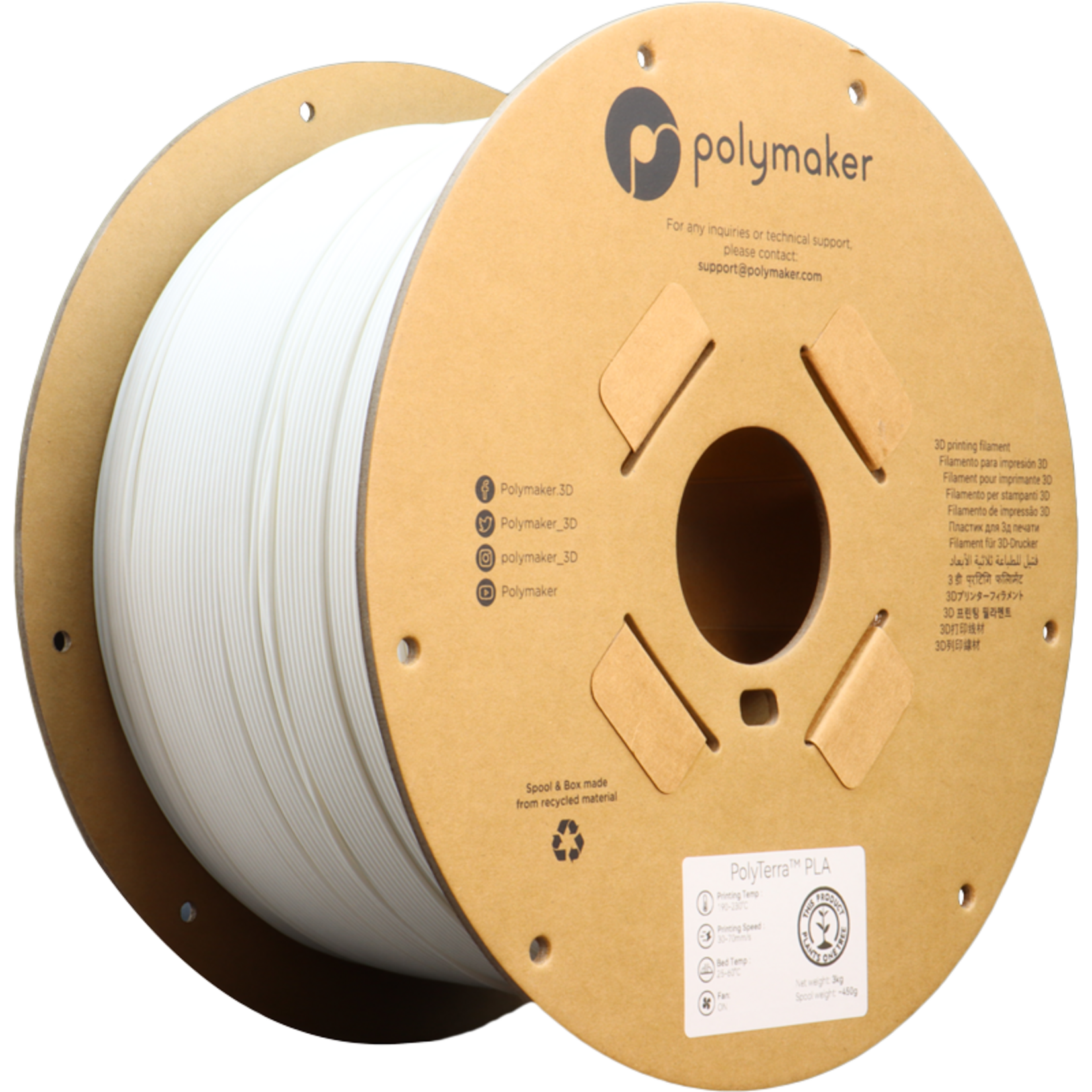 Polymaker Polyterra PLA Katoenwit 3 kg