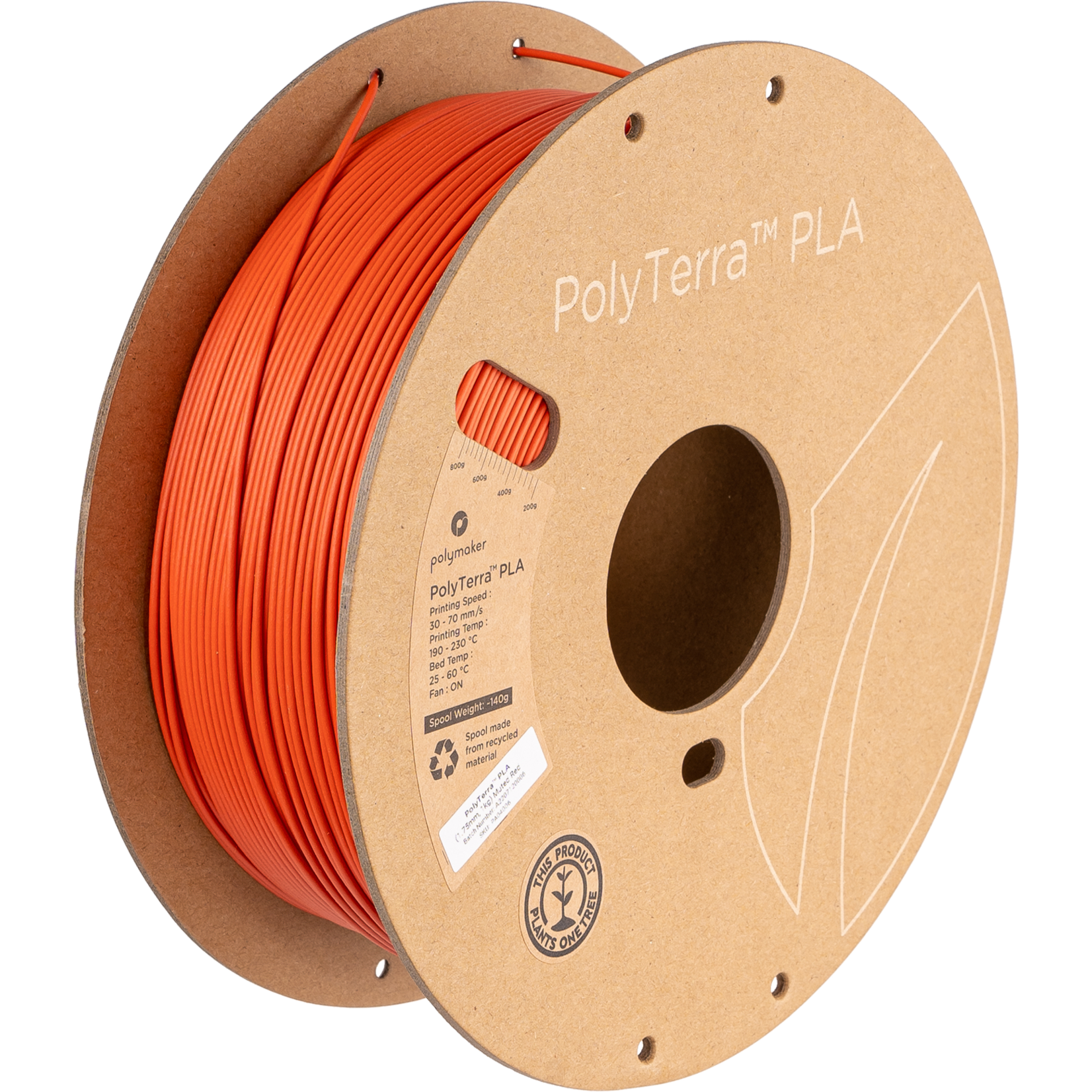Polymaker PolyTerra PLA – Gedämpftes Rot