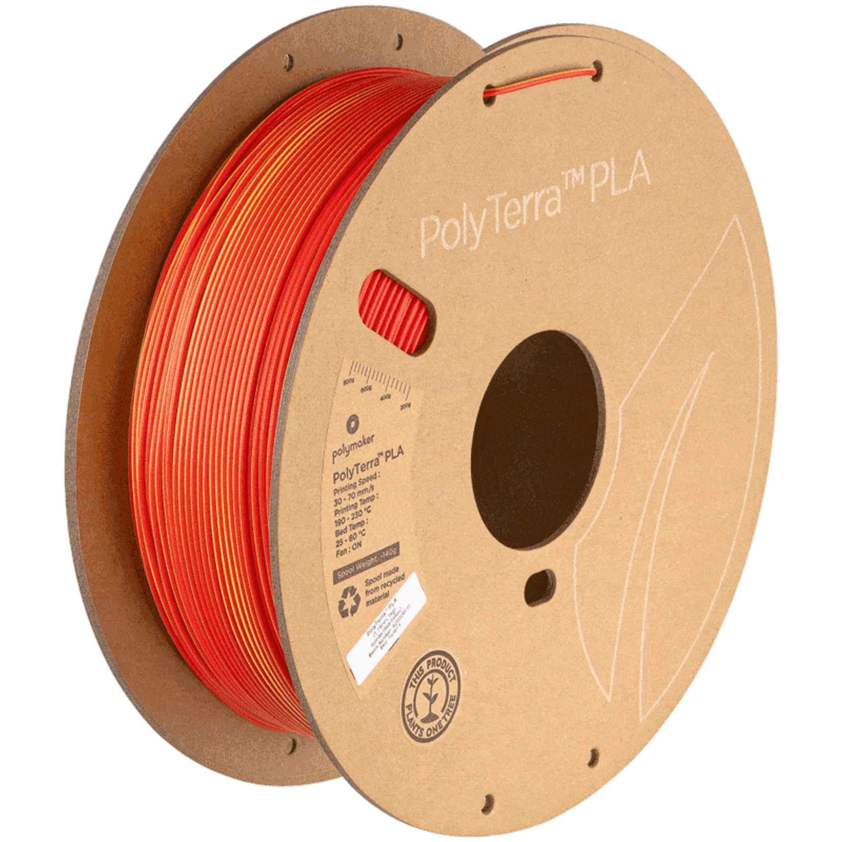 Polymaker PolyTerra PLA Dual Sunrise (Red-Yellow) 1.75 mm