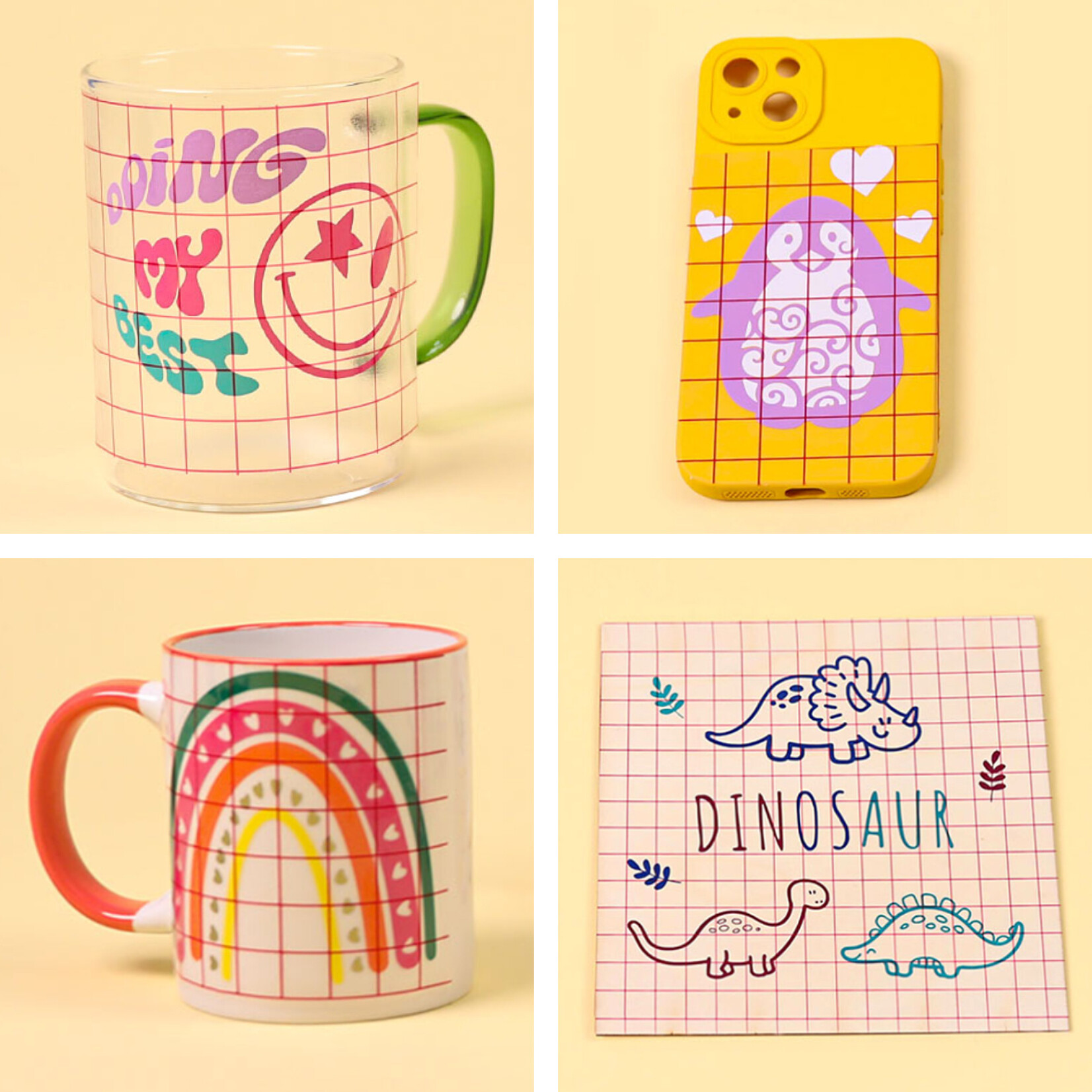 LOKLiK Grid Transfer Tape Roll - Red - 30 x 1500 cm