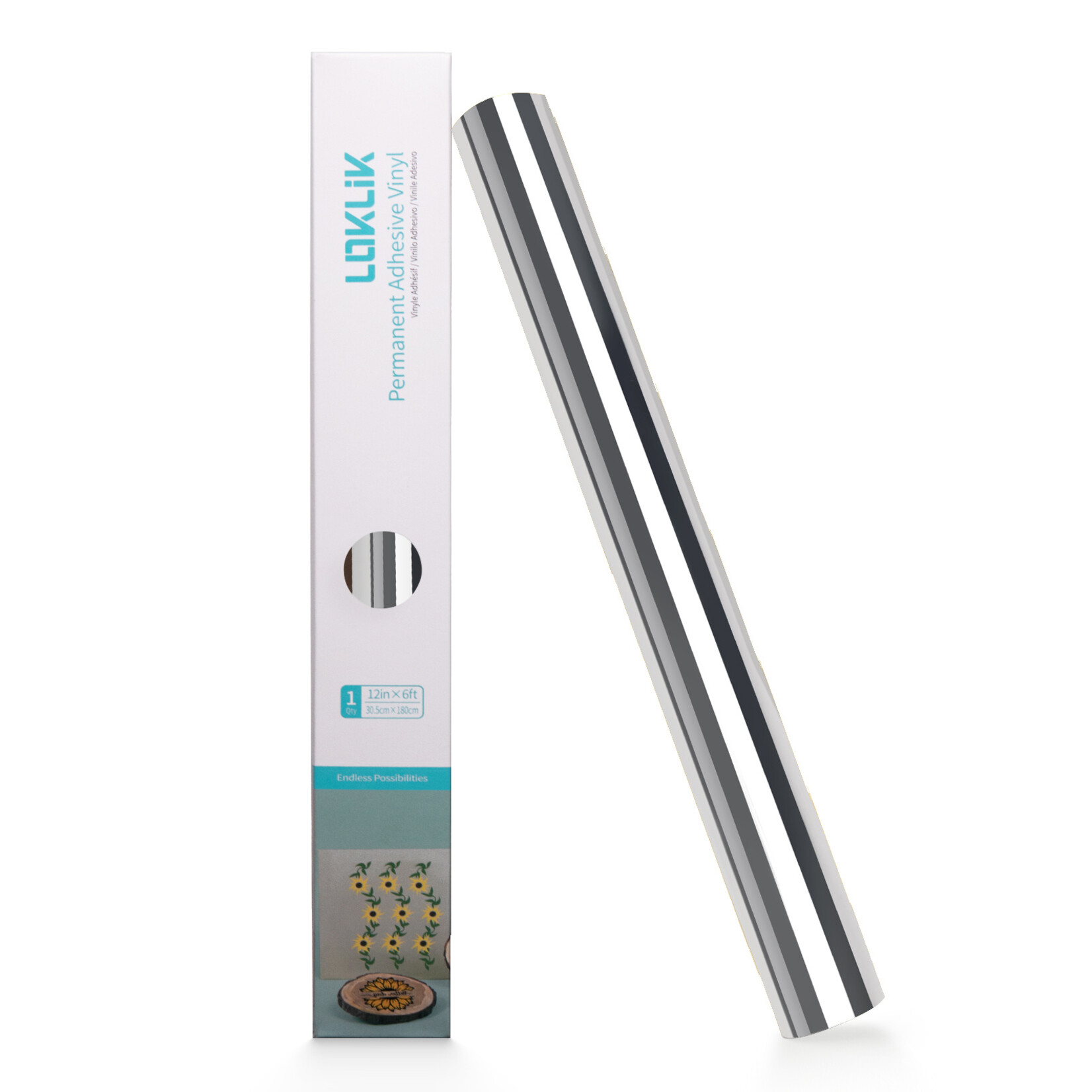 LOKLiK Permanent Adhesive Vinyl Mirror Metallic - Silver - 30.5 x 180 cm