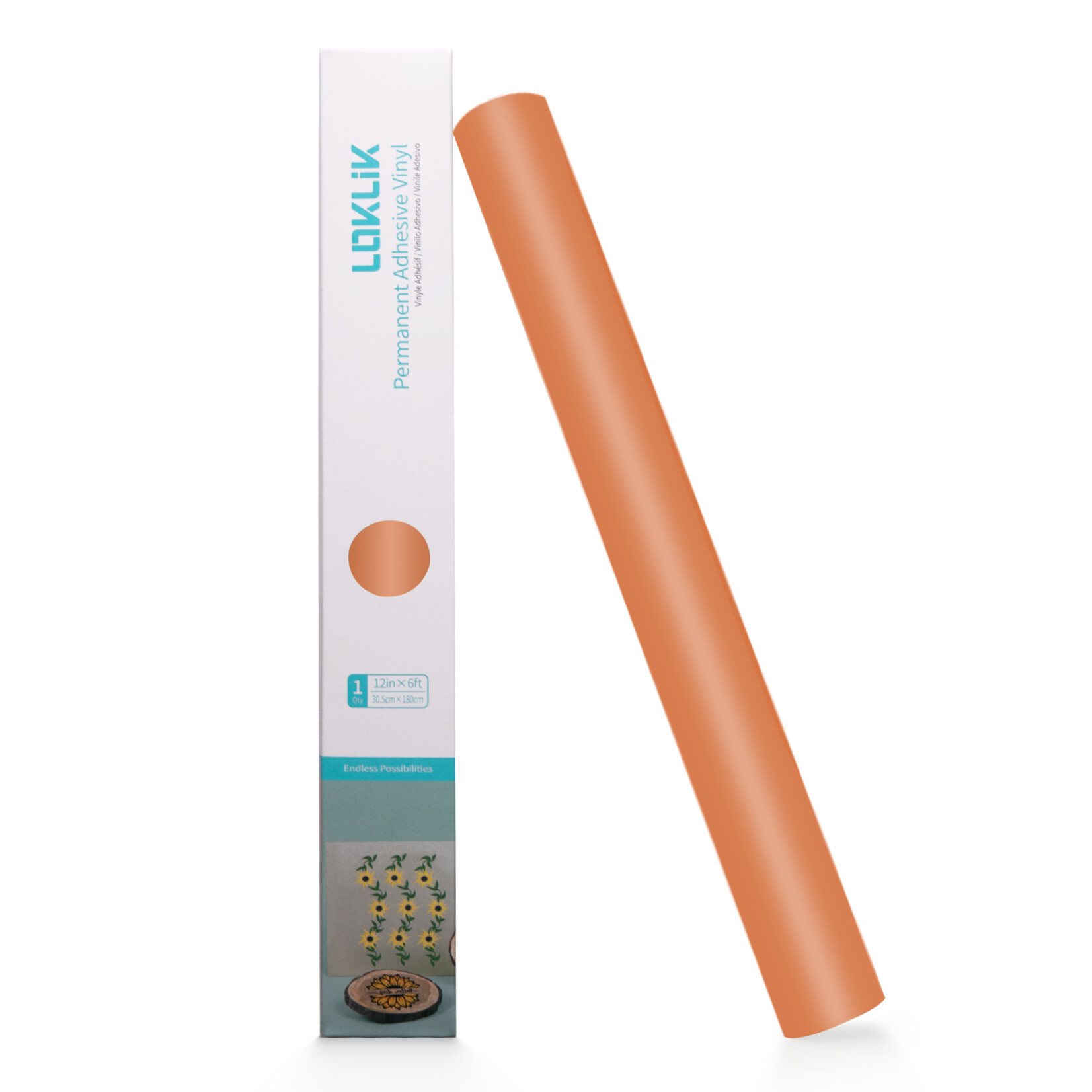 LOKLiK Permanent Adhesive Vinyl Matte - Orange - 30.5 x 180 cm