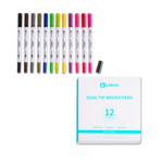 LOKLiK Dual Tip Brush Pens - 12 colours