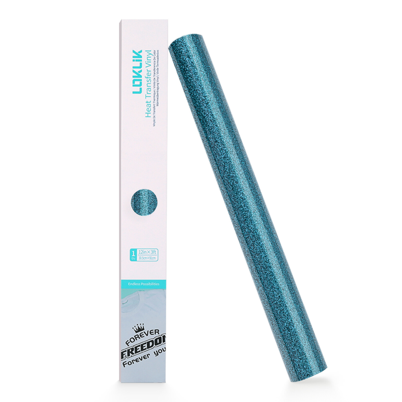 LOKLiK Heat Transfer Vinyl Glitter - Light Blue - 30.5 x 90 cm