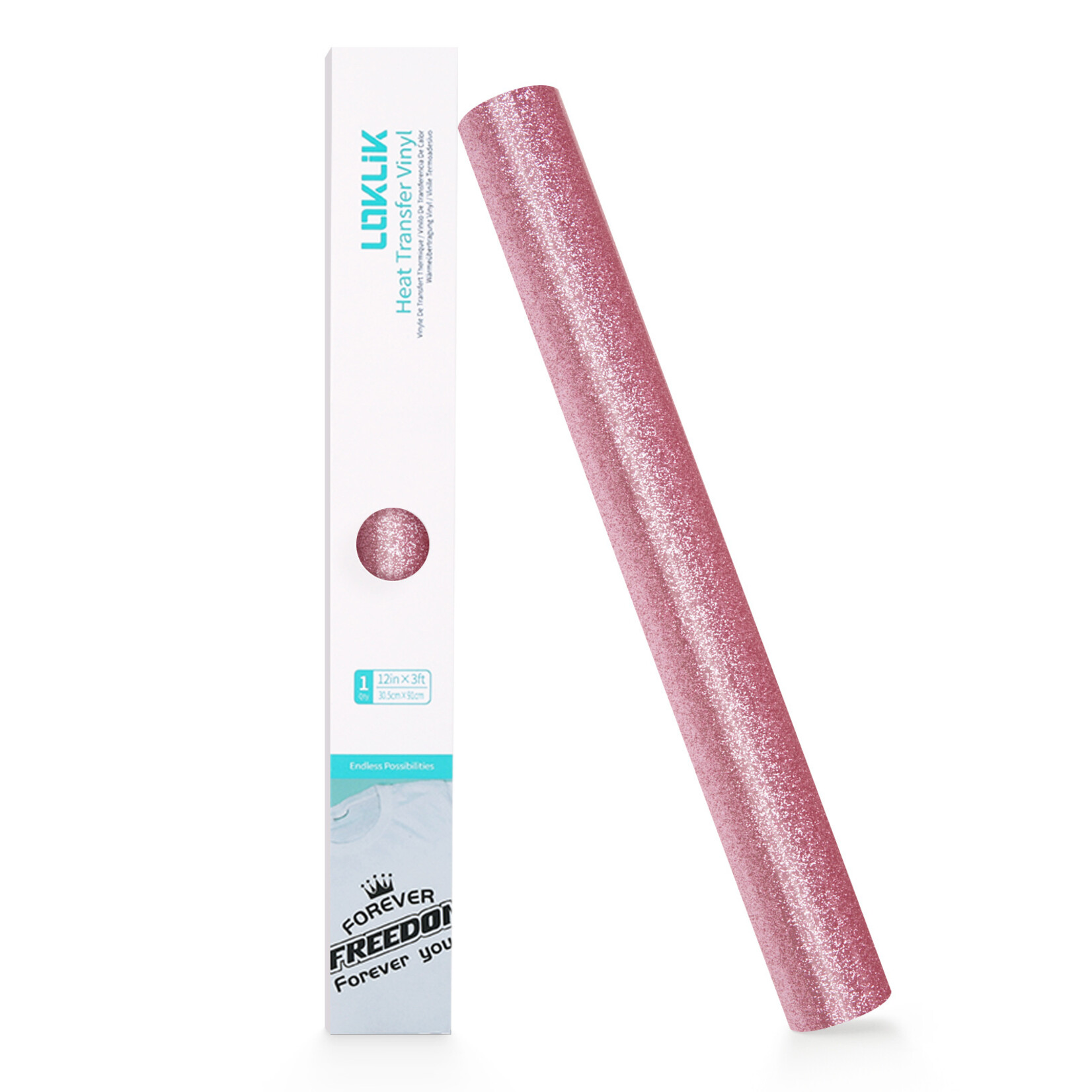 LOKLiK Heat Transfer Vinyl Glitter - Pink - 30.5 x 90 cm