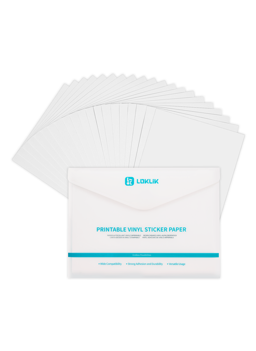LOKLiK Matte Printable Vinyl Sticker Paper A4 - 20 Pack