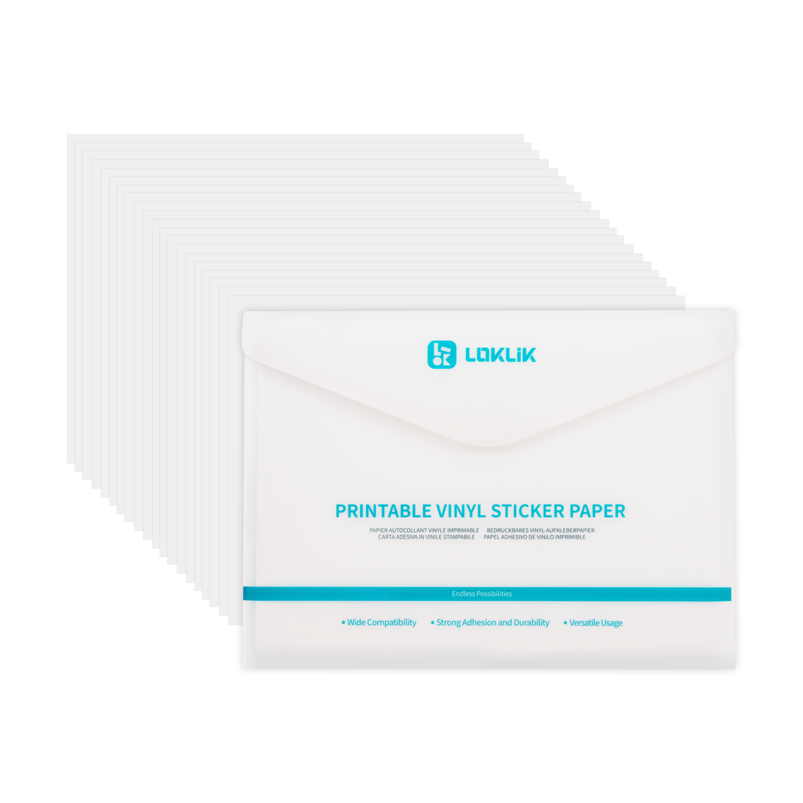 LOKLiK Matte Printable Vinyl Sticker Paper A4 - 20 Pack