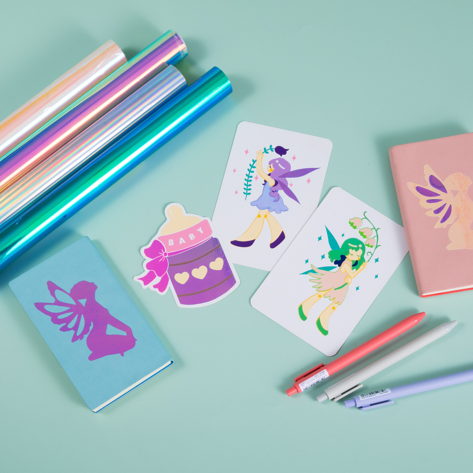 LOKLiK Permanent Adhesive Vinyl Holographic - Iridescent Silver - 30.5 x 90 cm