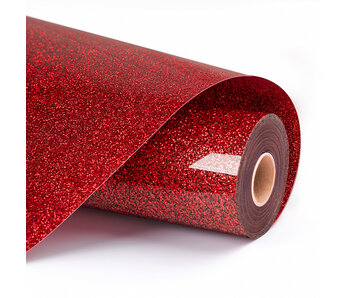 LOKLiK Heat Transfer Vinyl Glitter - Red - 30.5 x 90 cm