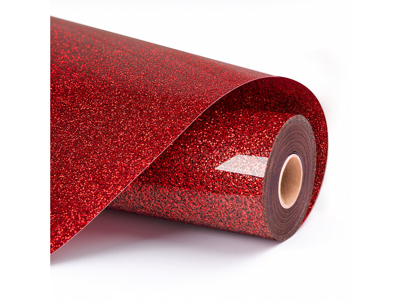 LOKLiK Heat Transfer Vinyl Glitter - Red - 30.5 x 90 cm