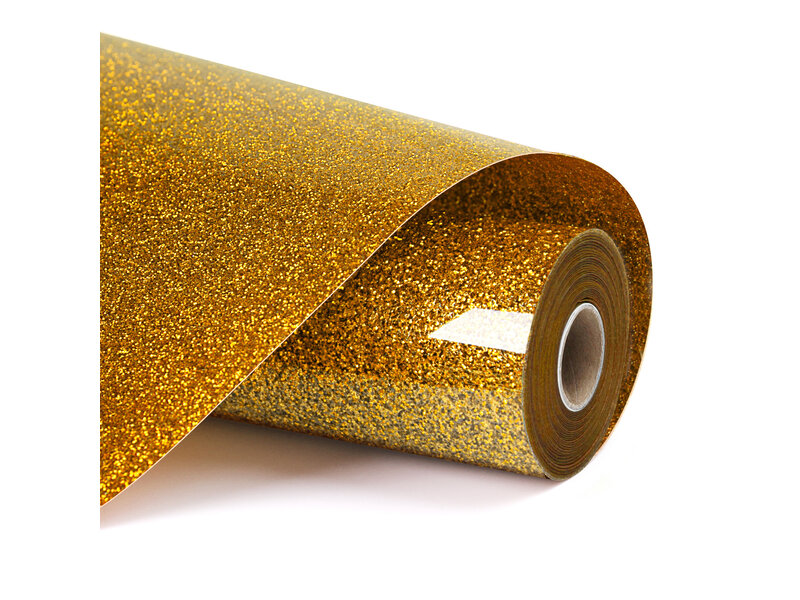 LOKLiK Heat Transfer Vinyl Glitter - Golden - 30.5 x 90 cm
