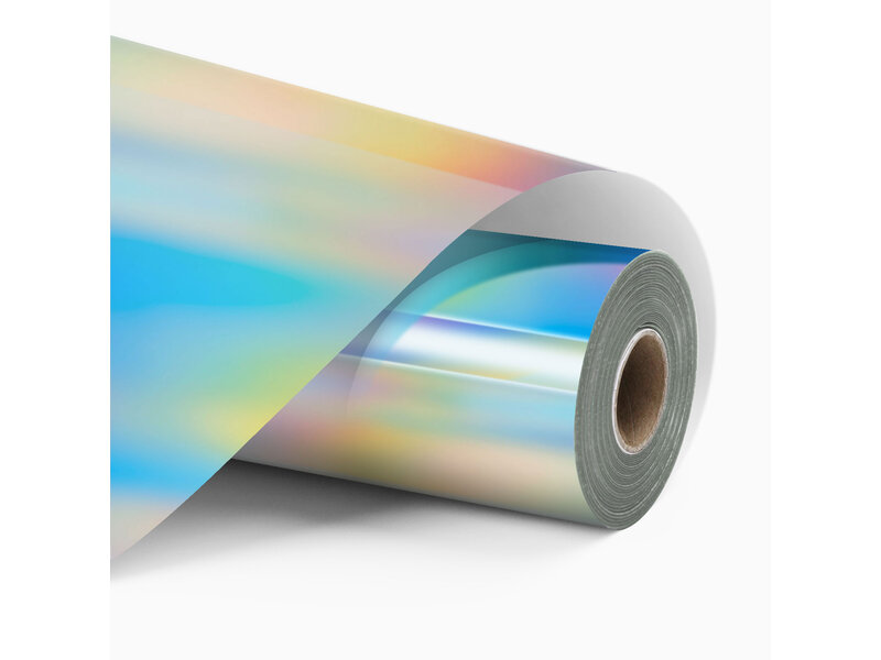 LOKLiK Permanent Adhesive Vinyl Holographic - Iridescent Silver - 30.5 x 90 cm