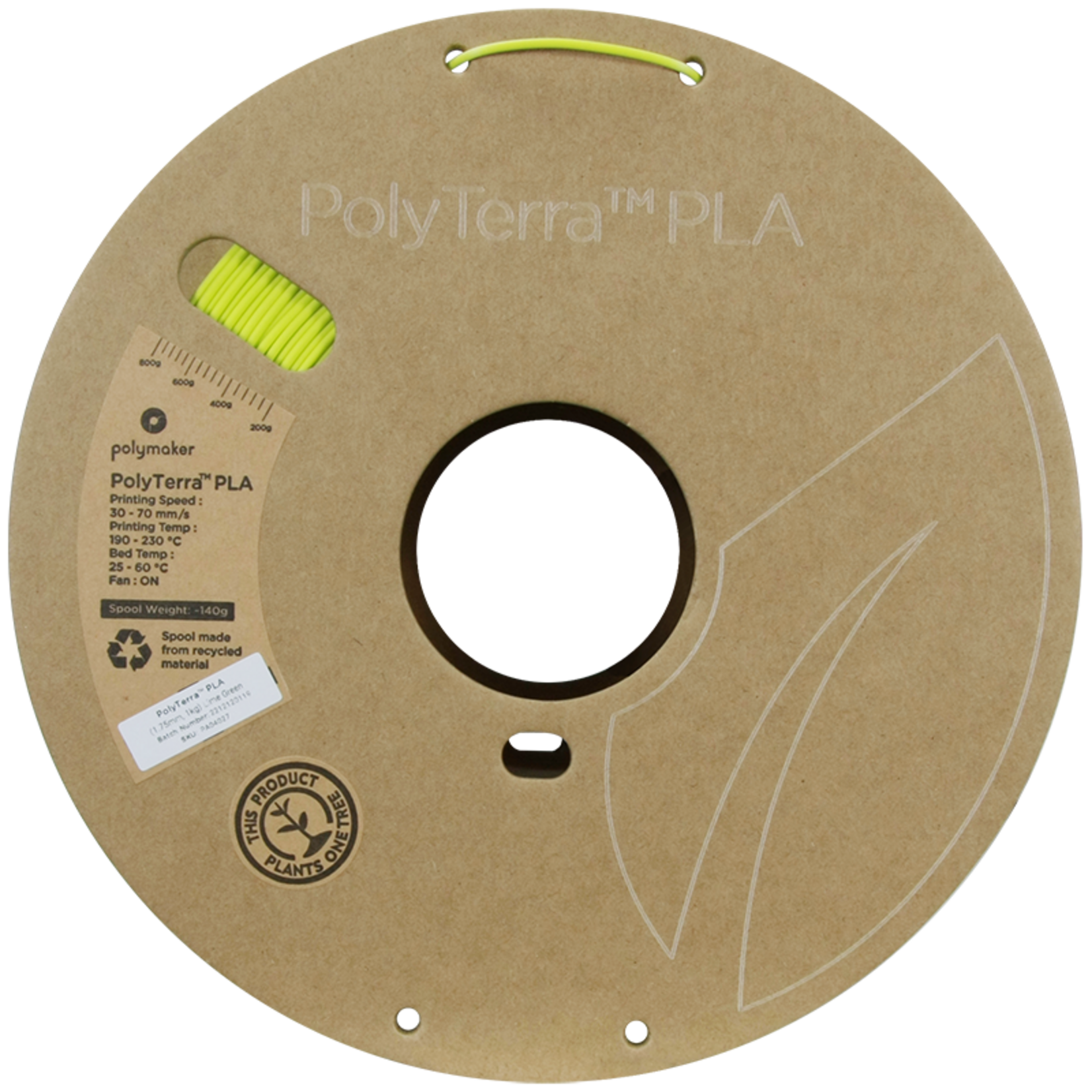 Polymaker PolyTerra PLA limoengroen 1,75 mm