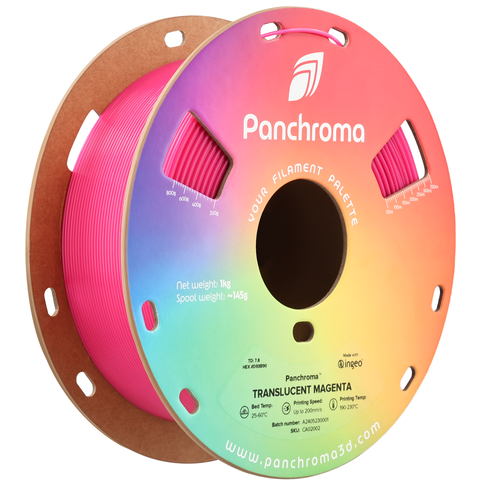 Polymaker Panchroma doorschijnend PLA - Doorschijnend magenta - 1,75 mm