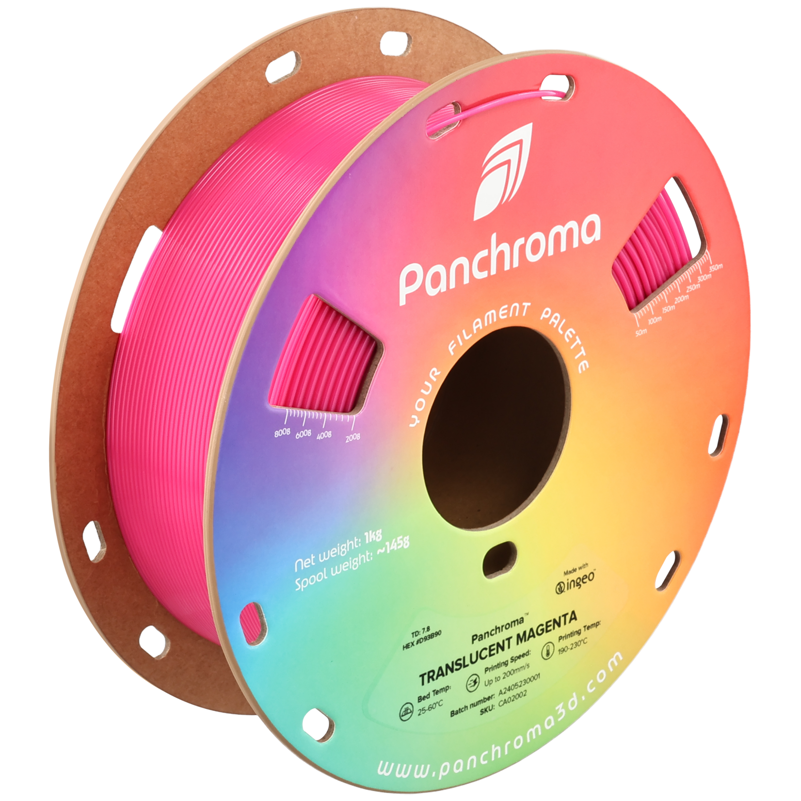 Polymaker Panchroma doorschijnend PLA - Doorschijnend magenta - 1,75 mm