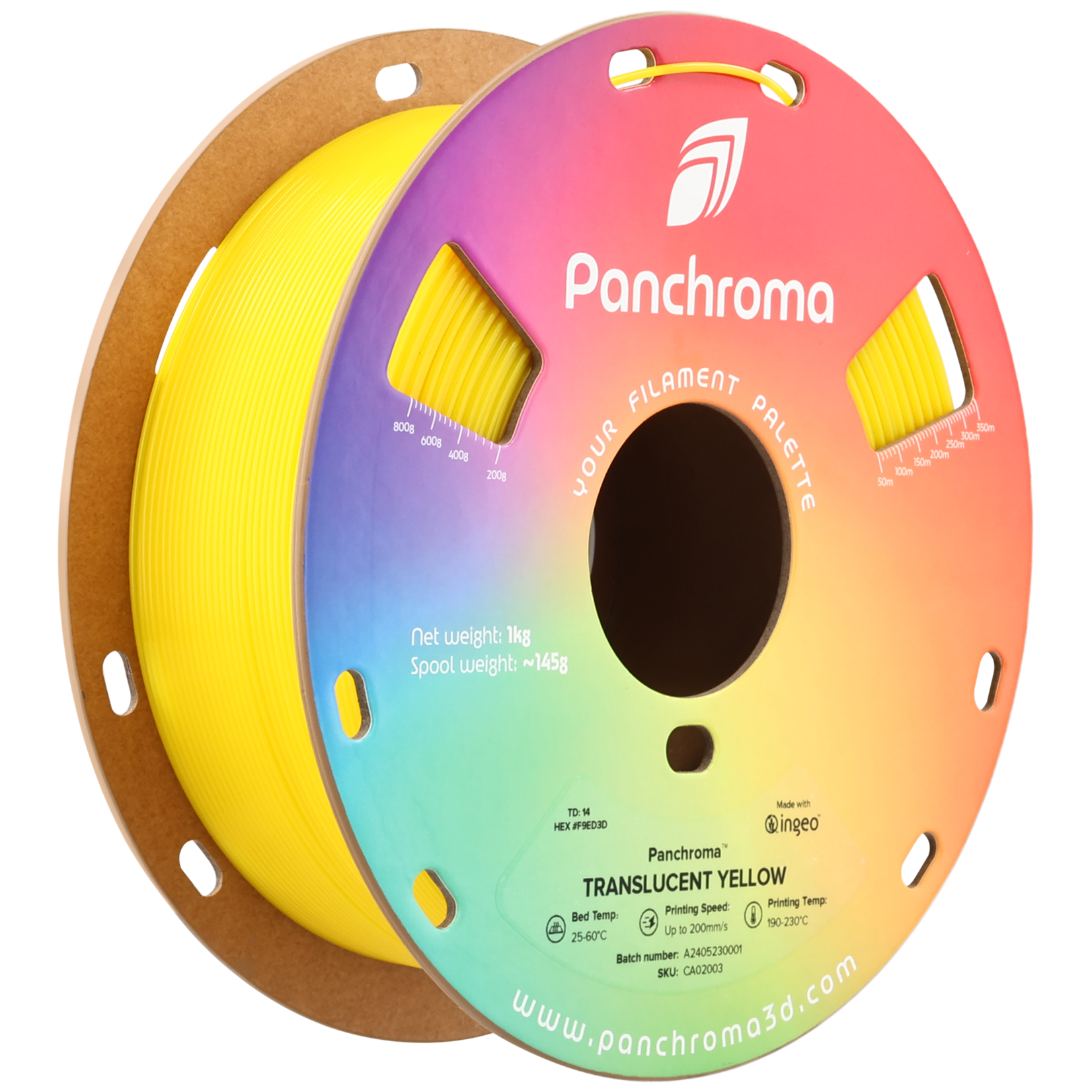 Polymaker Panchroma doorschijnend PLA - Doorschijnend geel - 1,75 mm