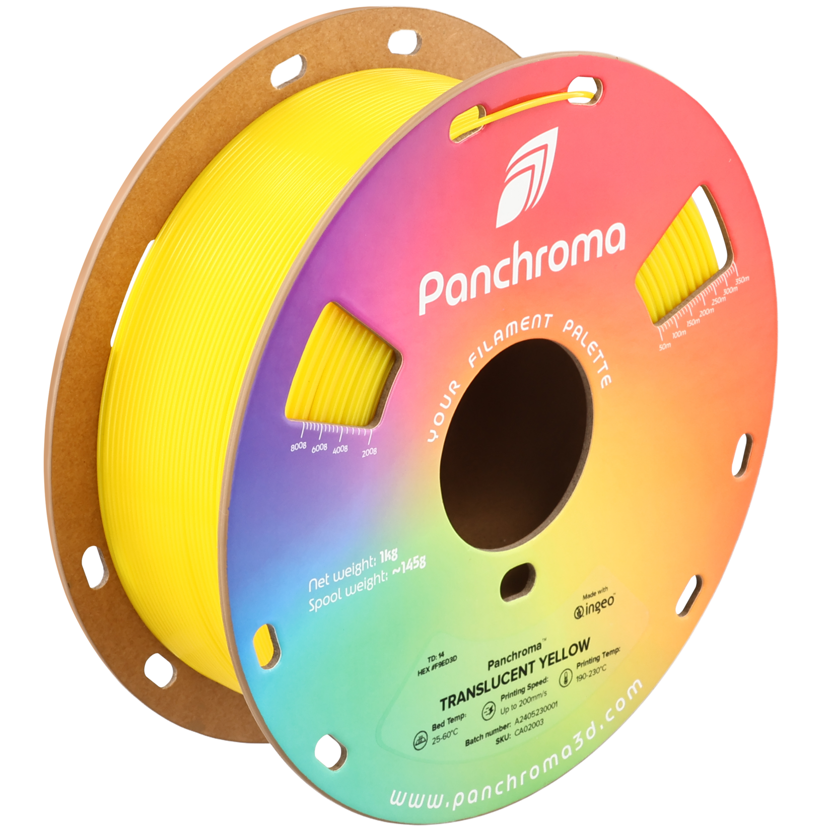 Polymaker Panchroma doorschijnend PLA - Doorschijnend geel - 1,75 mm