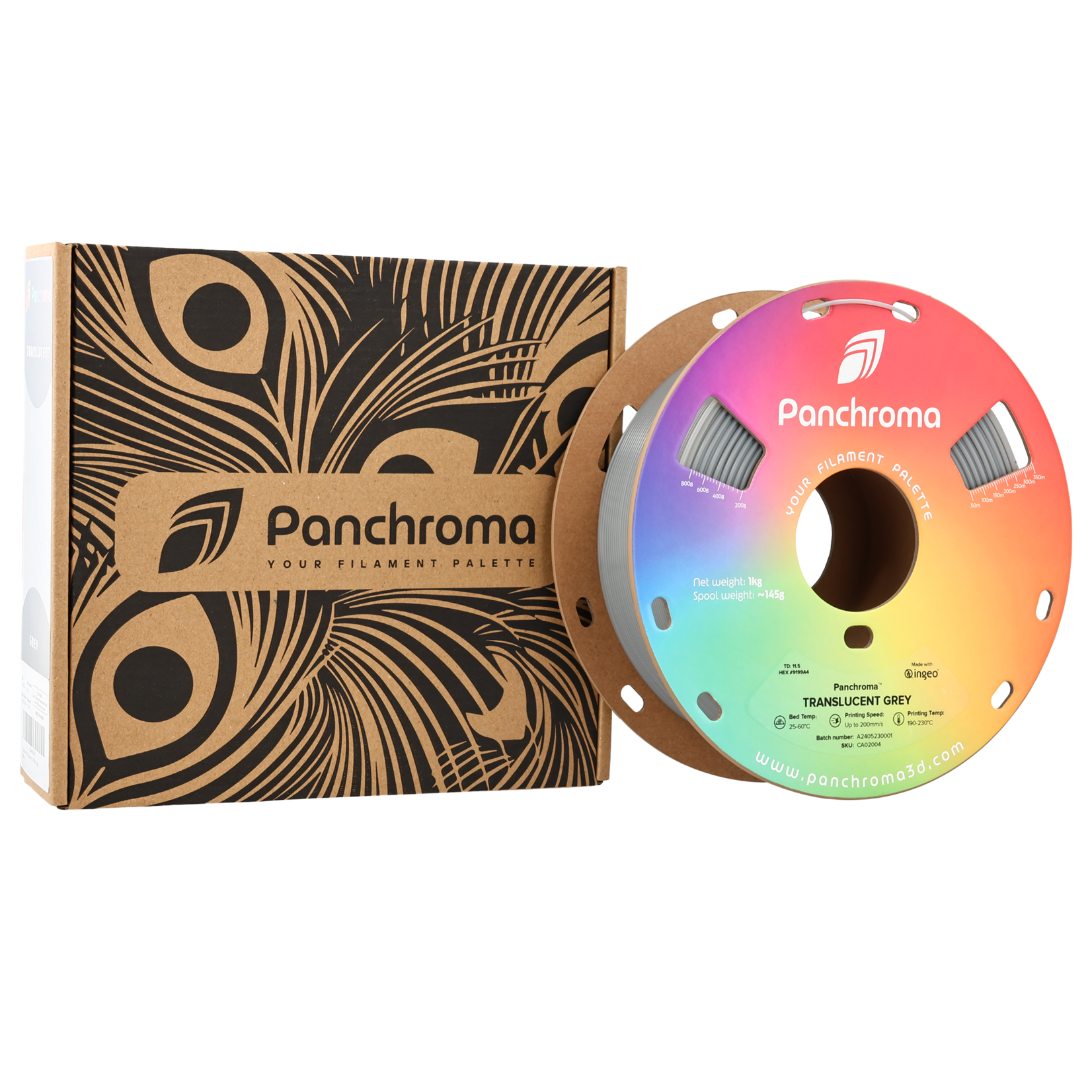 Polymaker Panchroma doorschijnend PLA - Doorschijnend grijs - 1,75 mm