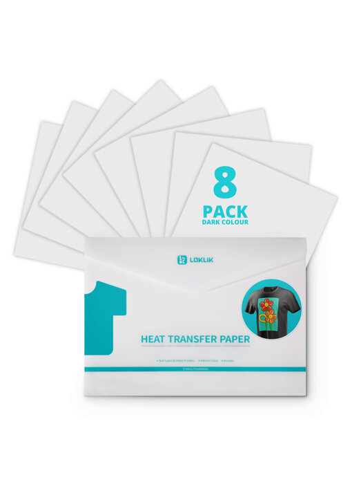 LOKLiK Heat Transfer Paper Sheet - Dark - 8 Pack