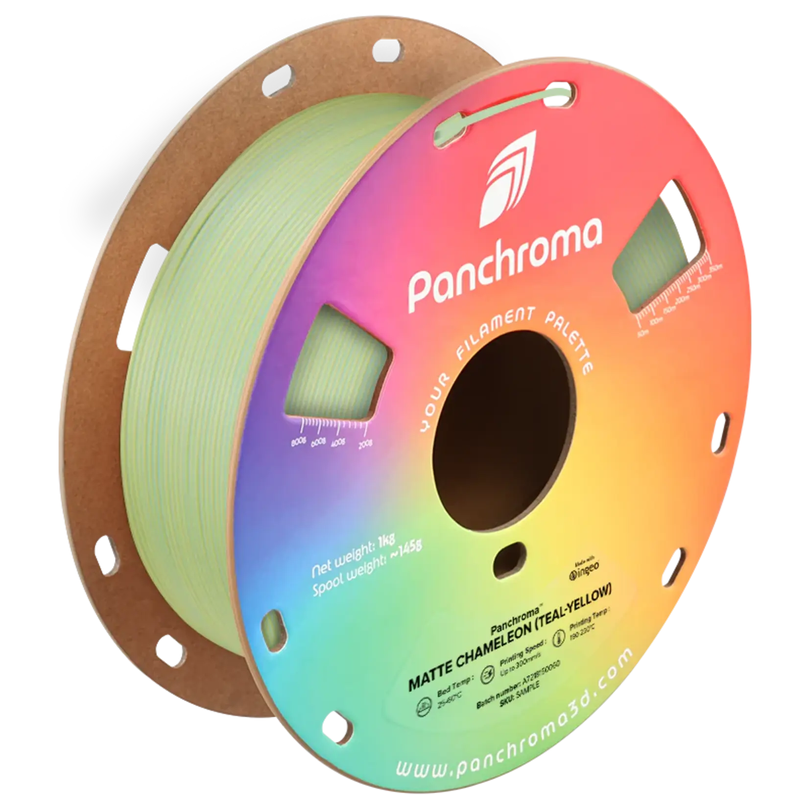 Polymaker Panchroma PLA Dual Matte Chameleon (blauwgroen-geel) 1,75 mm