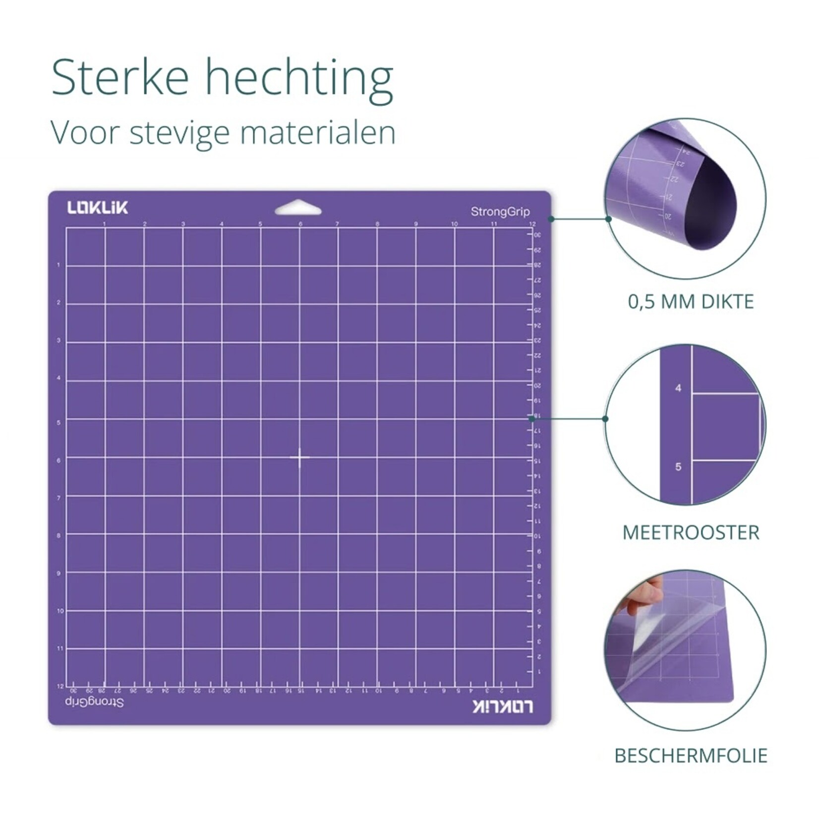 LOKLiK-snijmat, set van 3 - Paars, met stevige grip