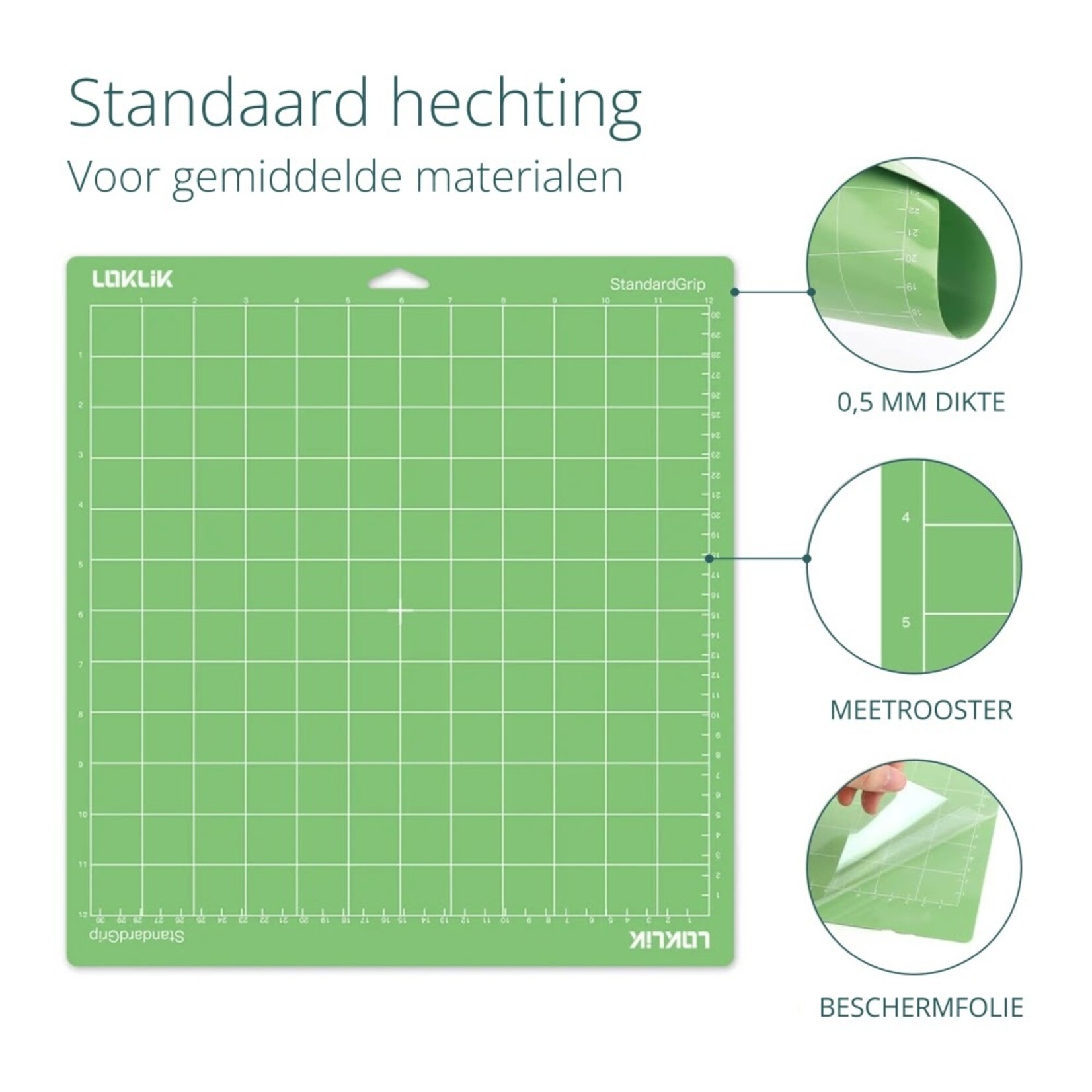 LOKLiK-snijmat, set van 3 - Groen, standaard grip