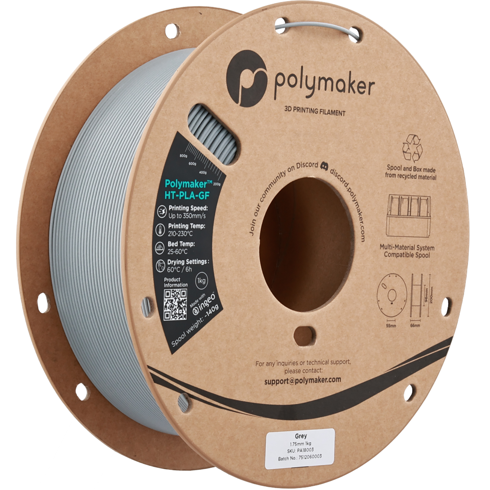 Polymaker HT-PLA-GF Grijs 1,75 mm