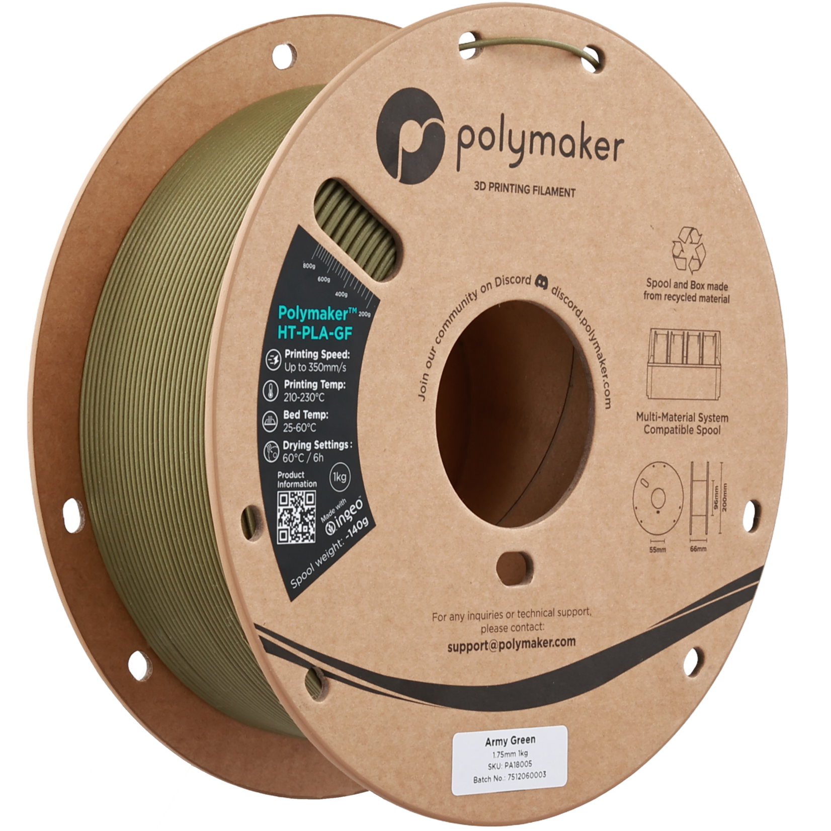 Polymaker HT-PLA-GF Army Green 1.75 mm