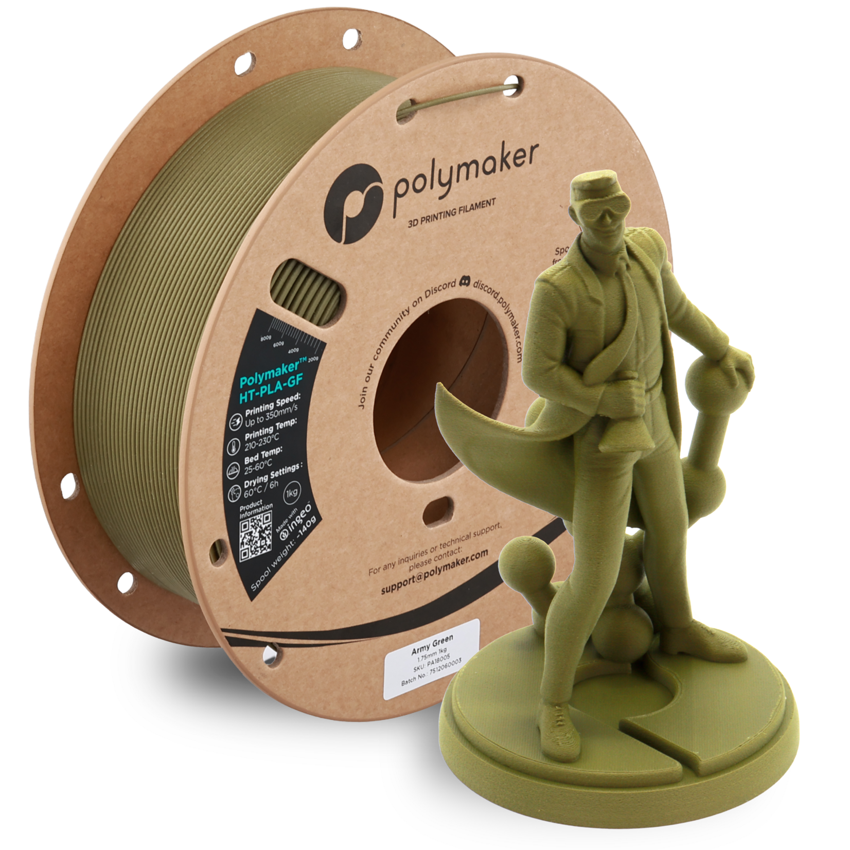 Polymaker HT-PLA-GF Army Green 1.75 mm