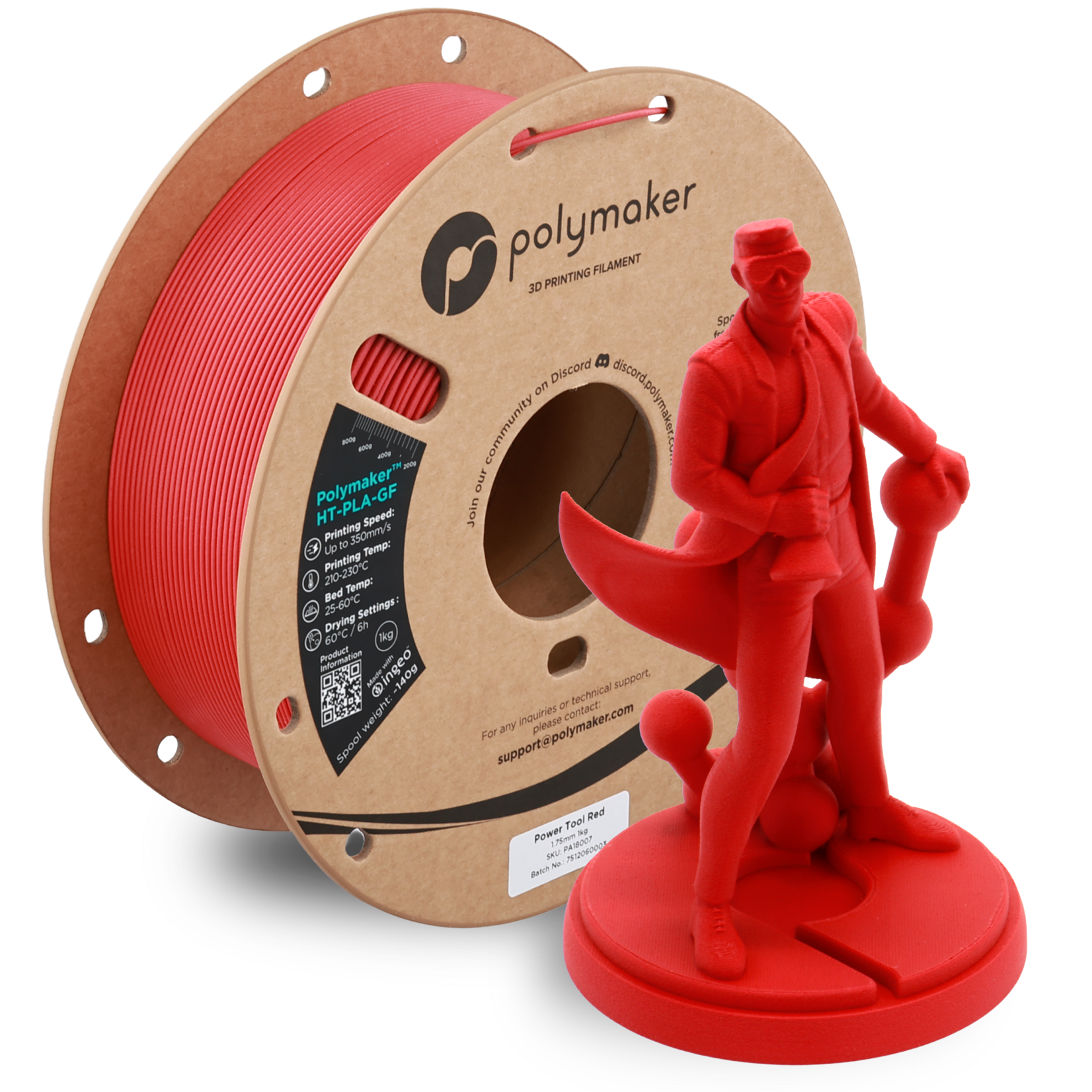 Polymaker HT-PLA-GF Power Tool Rood 1,75 mm