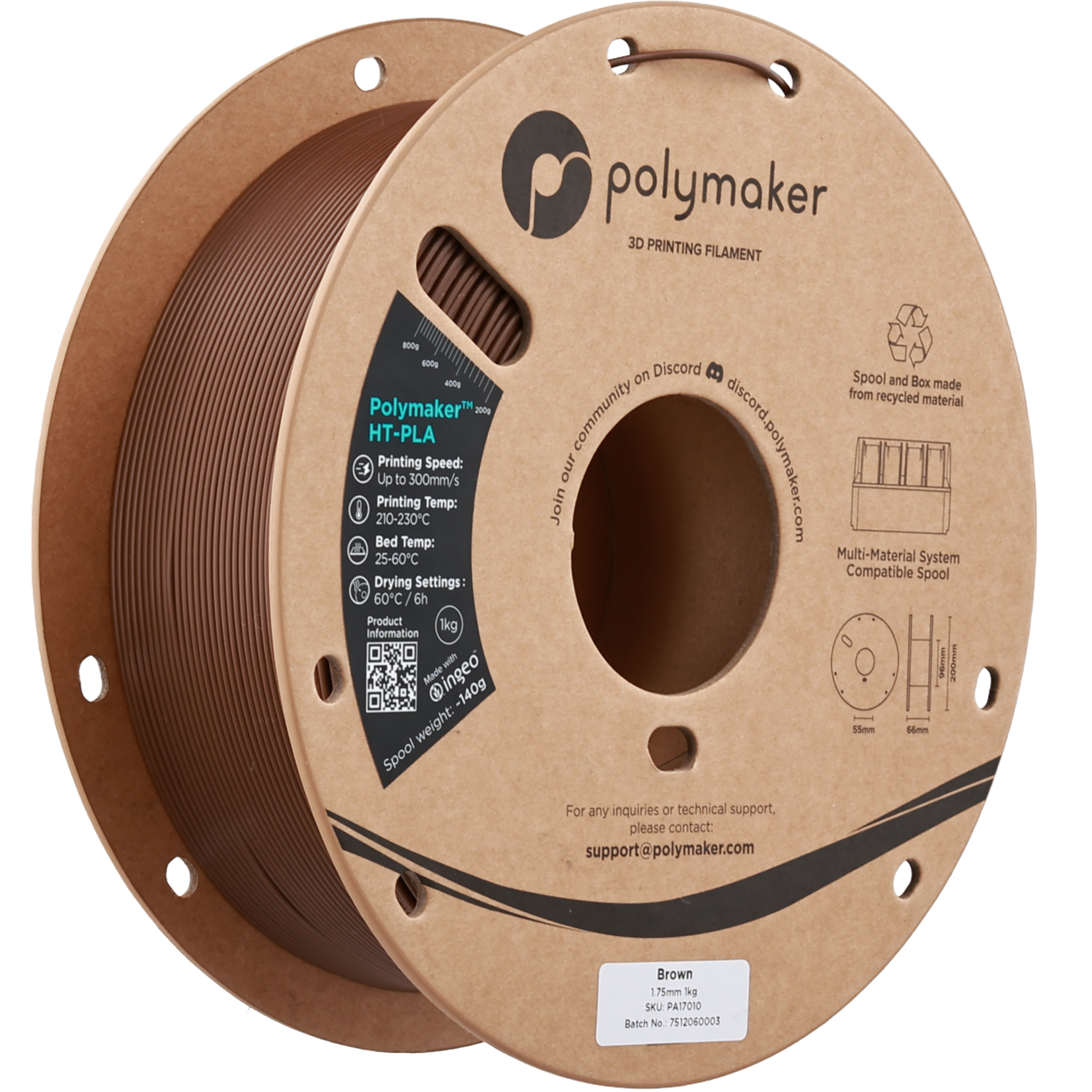 Polymaker HT-PLA bruin 1,75 mm