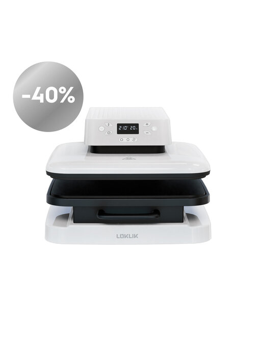 LOKLiK Open Box Silver Auto Heat Press LOKLiK White