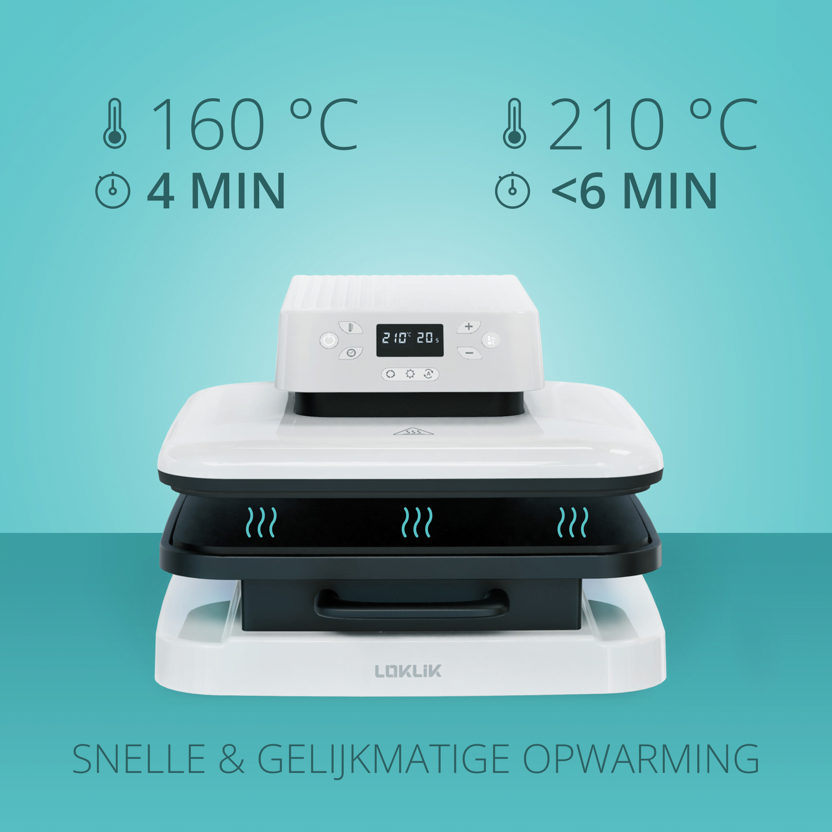 LOKLiK Open Box Silver Auto Heat Press LOKLiK White
