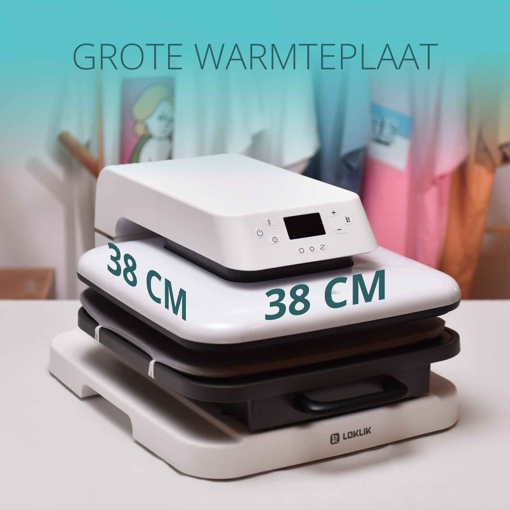 LOKLiK Open Box Gold Auto Heat Press LOKLiK White