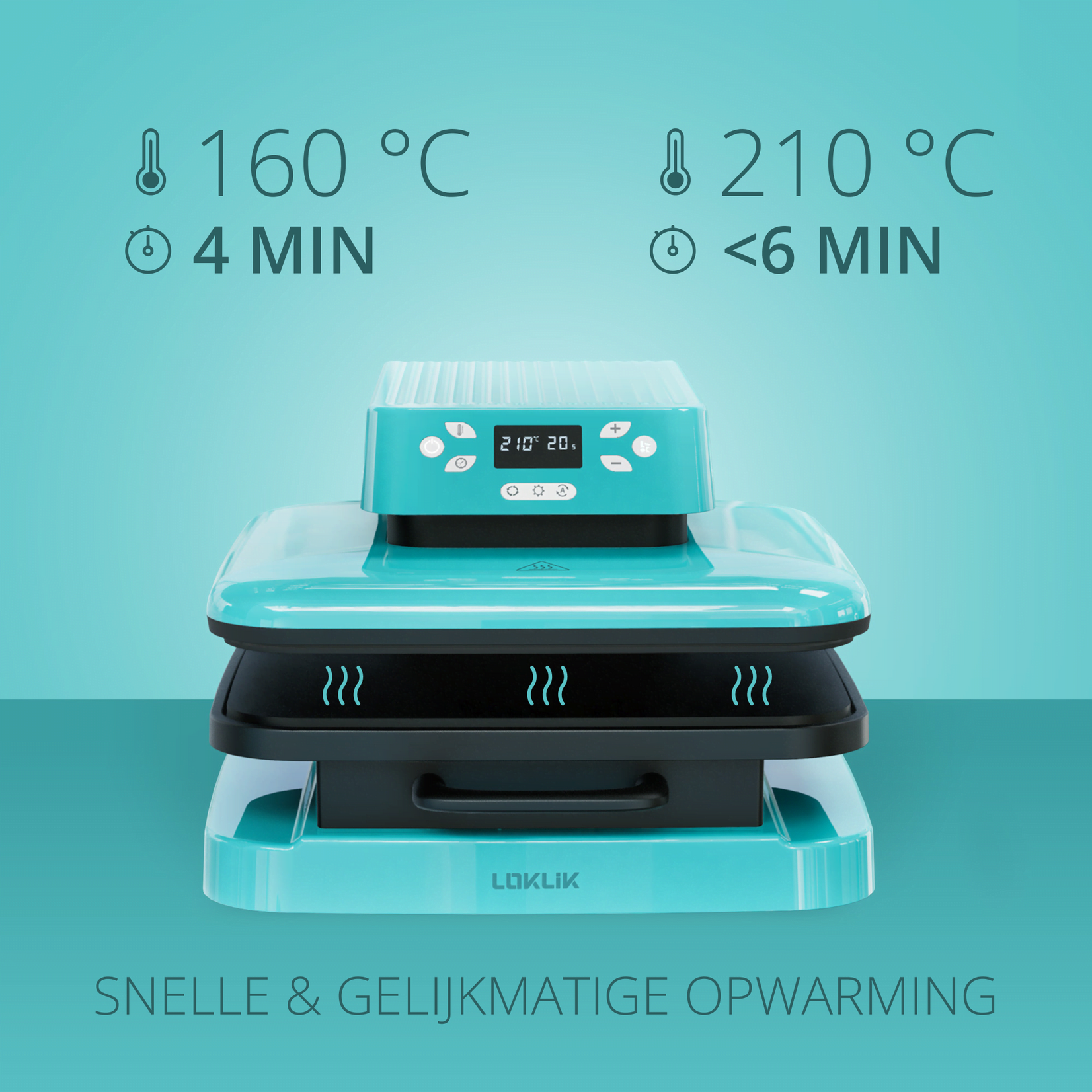 LOKLiK Open Box Gold Auto Heat Press LOKLiK Blue