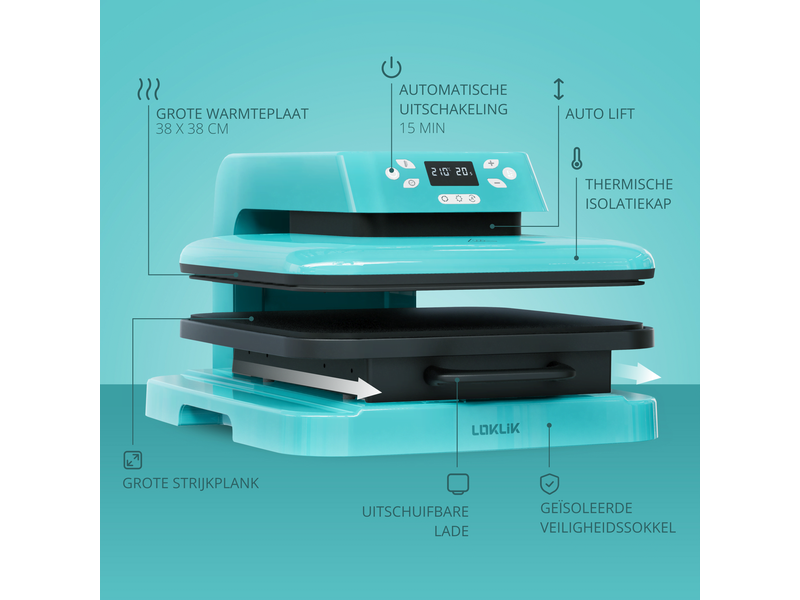 LOKLiK Open Box Gold Auto Heat Press LOKLiK Blue