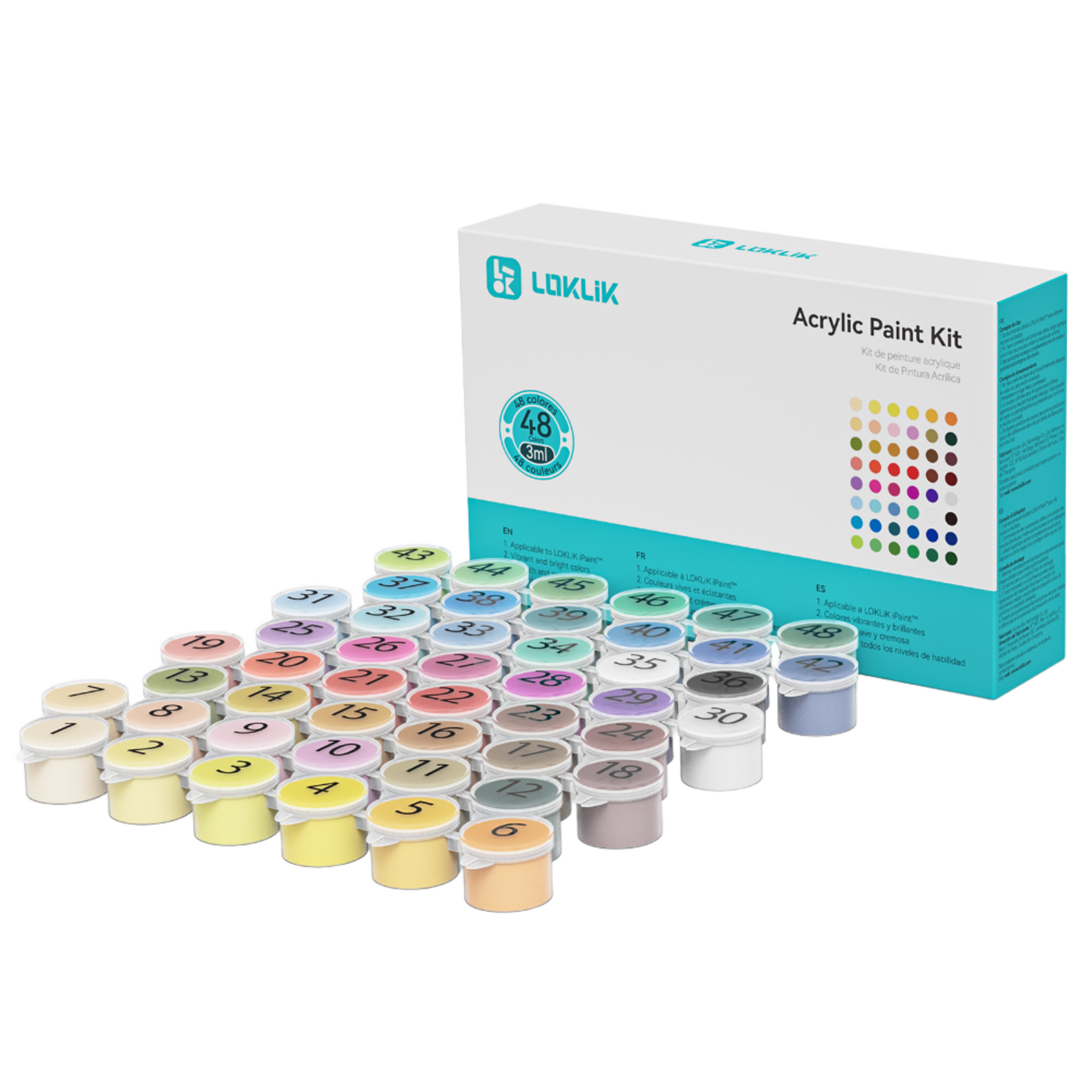 LOKLiK Acrylic Paint Kit - 48 Colours