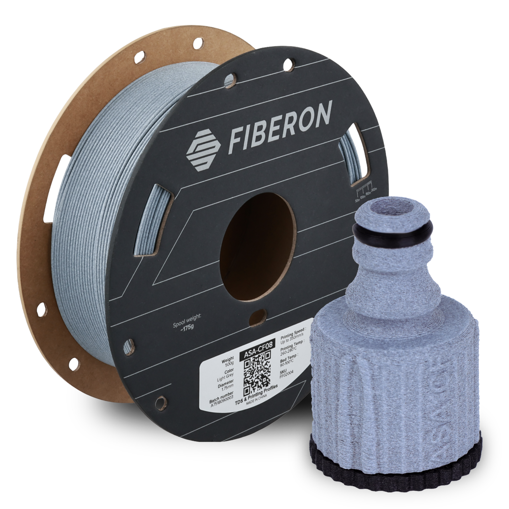 Polymaker Fiberon ASA-CF08 Lichtgrijs 500 g 1,75 mm