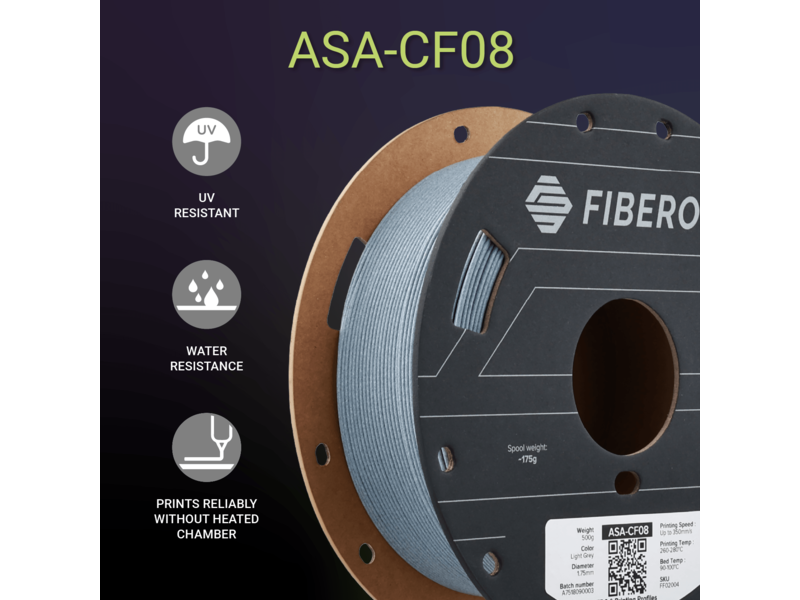 Polymaker Fiberon ASA-CF08 Light Grey 500g 1.75 mm