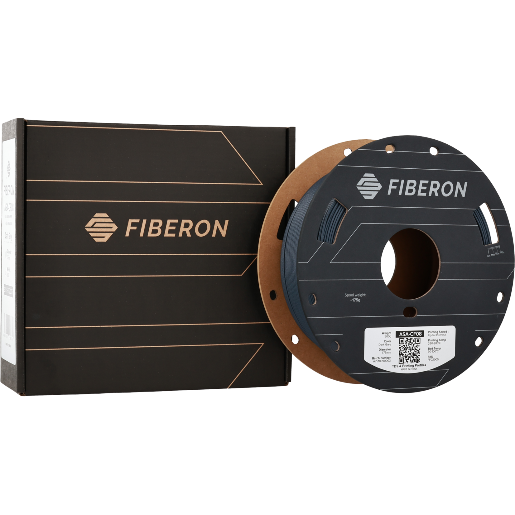 Polymaker Fiberon ASA-CF08 Dark Grey 500g 1.75 mm