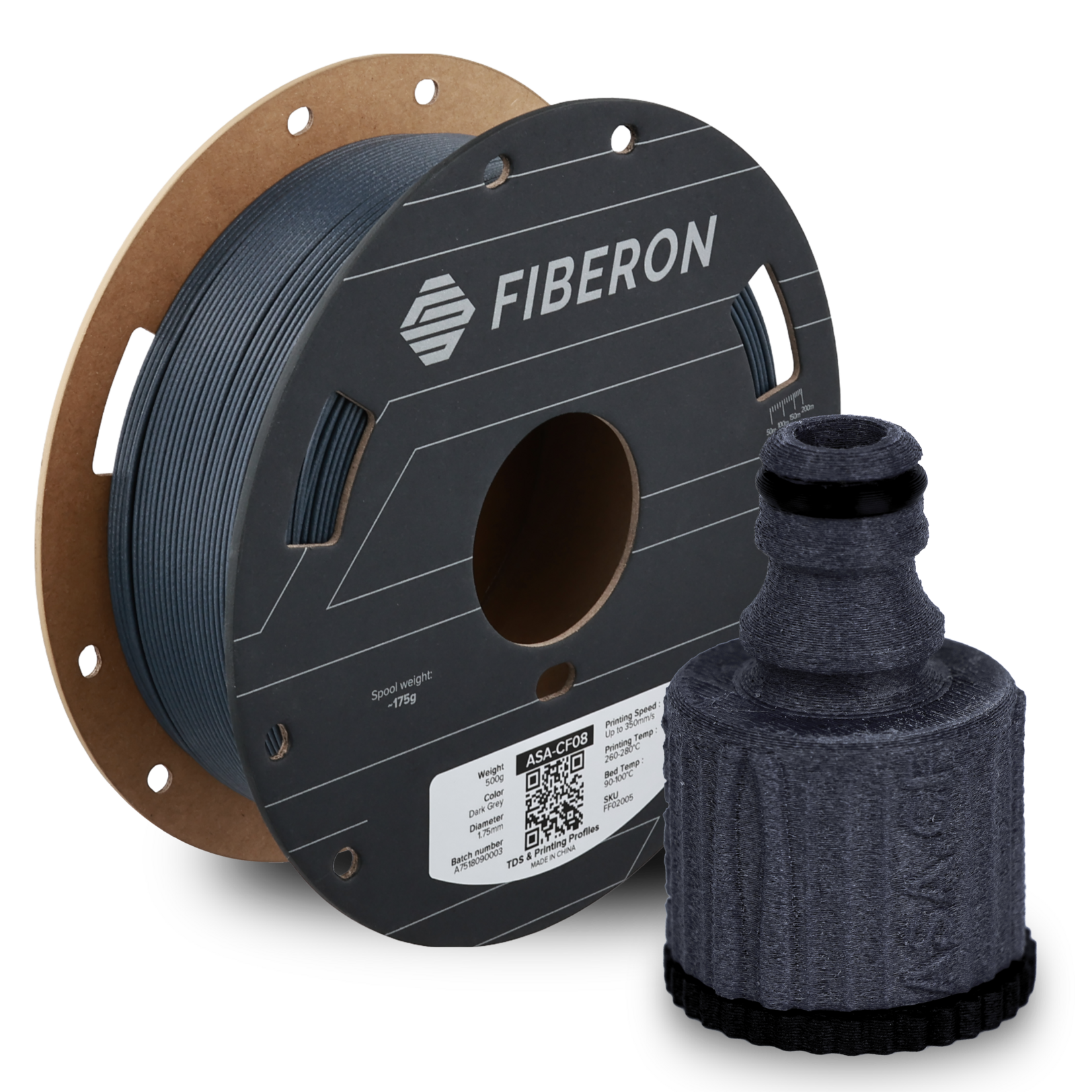 Polymaker Fiberon ASA-CF08 Dark Grey 500g 1.75 mm