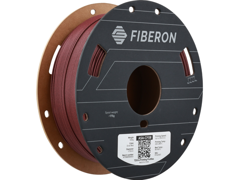 Polymaker Fiberon ASA-CF08 Dark Red 500g 1.75 mm