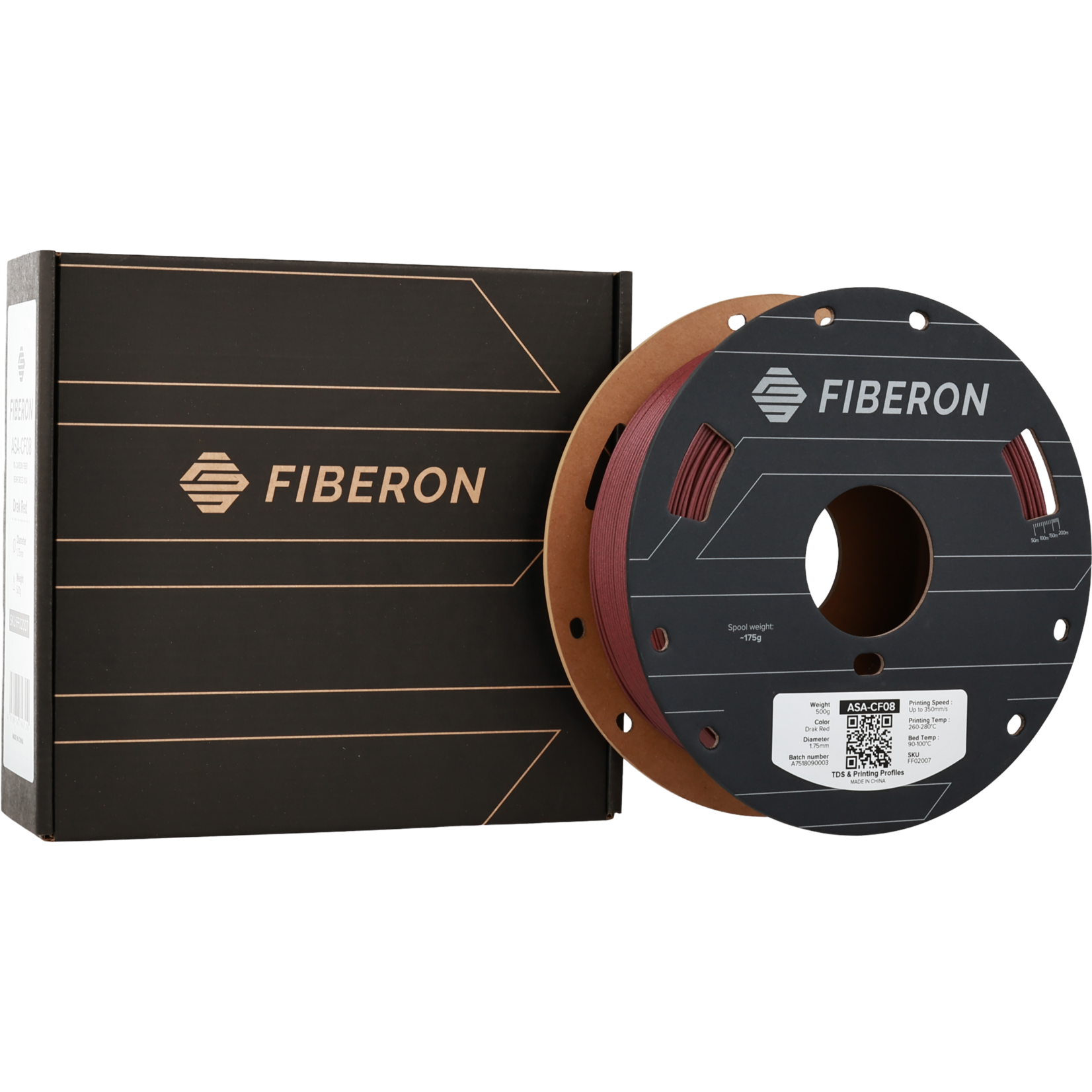 Polymaker Fiberon ASA-CF08 Donkerrood 500 g 1,75 mm