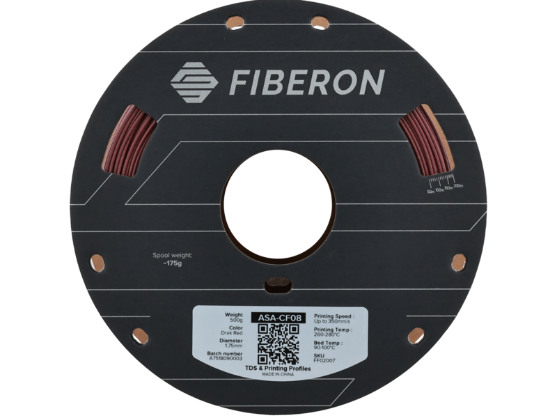 Polymaker Fiberon ASA-CF08 Dark Red 500g 1.75 mm