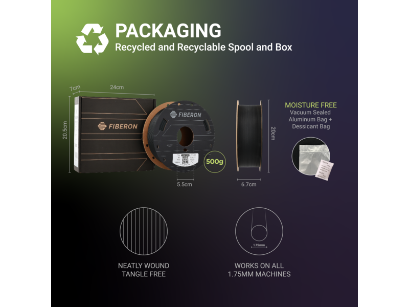 Polymaker Fiberon ASA-CF08 Dark Red 500g 1.75 mm