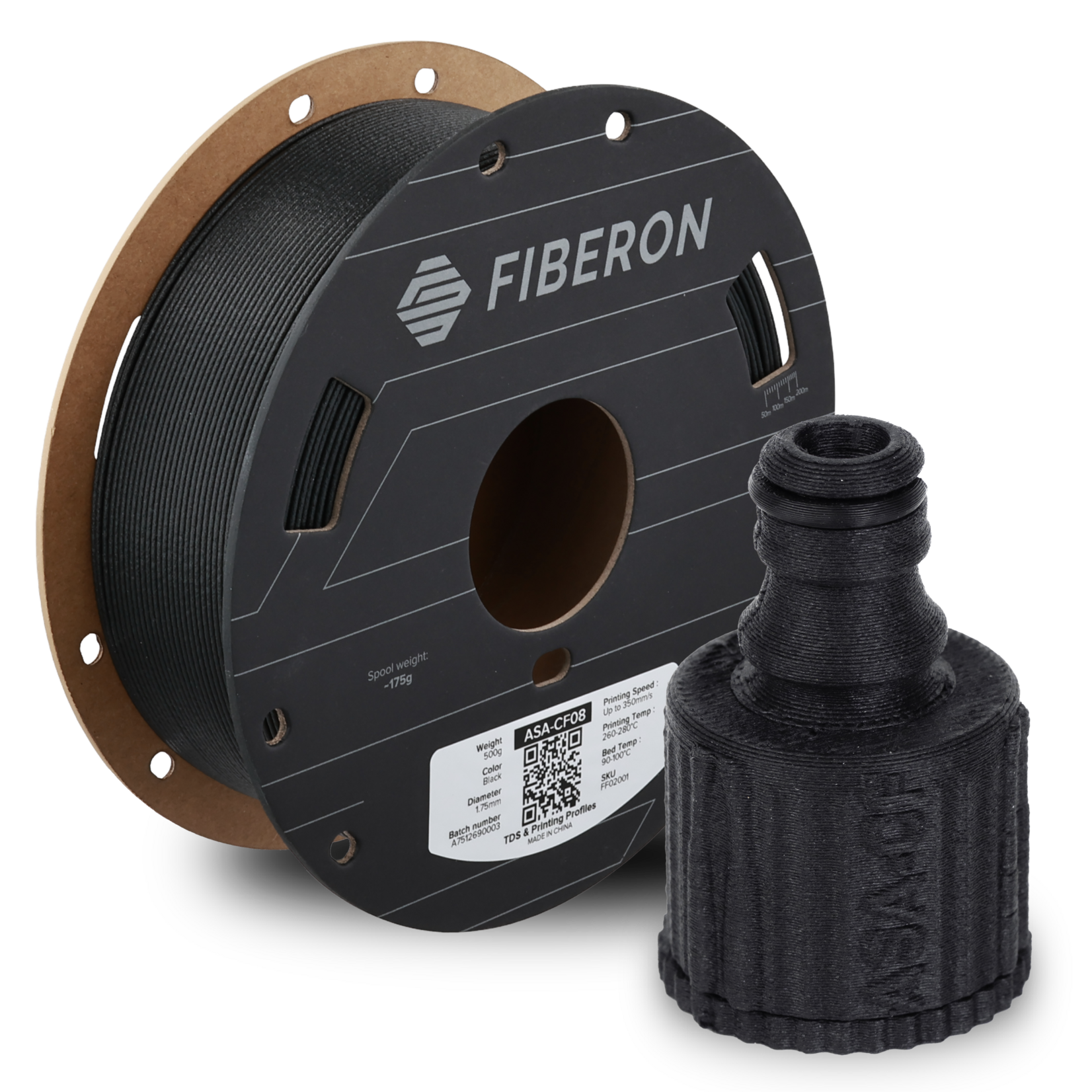 Polymaker Fiberon ASA-CF08 Zwart