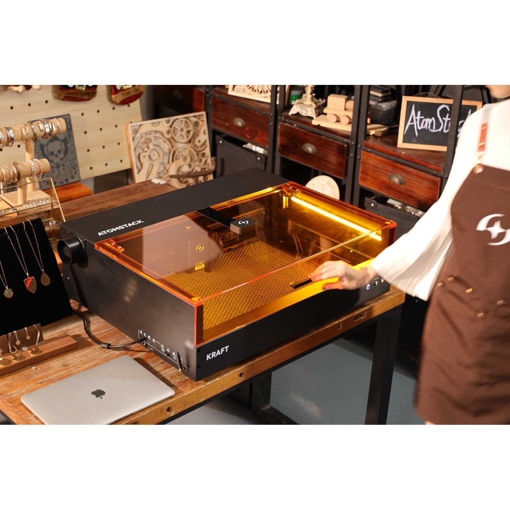 AtomStack Kraft Dual Laser Cutter - 20 W Diode + 1.2 IR